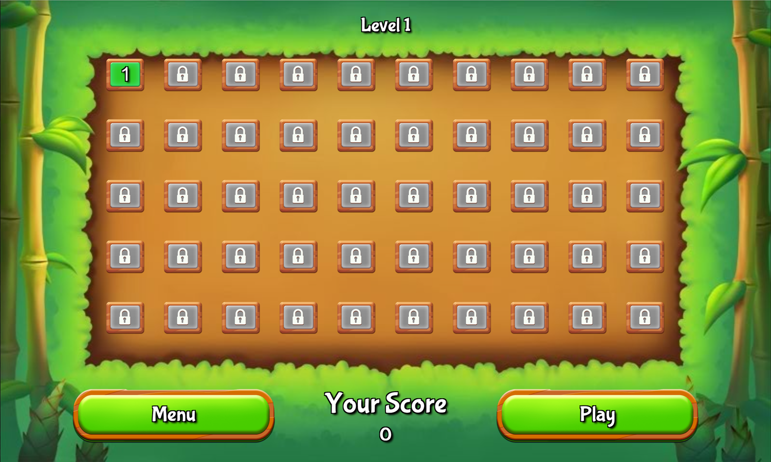 Mahjong Sequence Game Level Select Screen Screenshot.