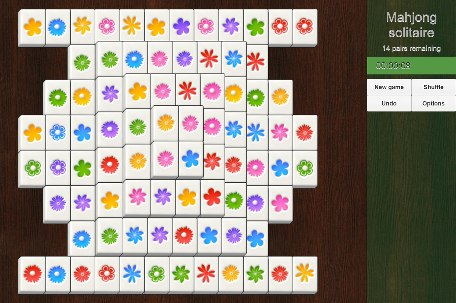 Mahjong Solitaire Classic Turtle Game Screenshot.