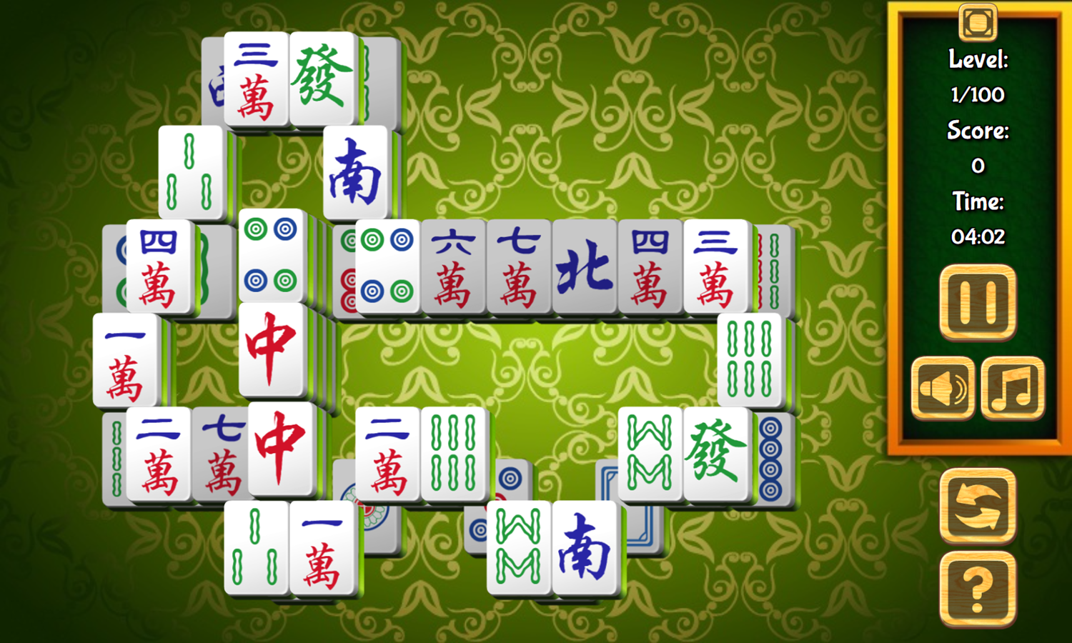 Mahjong Tiles Game Level Start Screenshot.