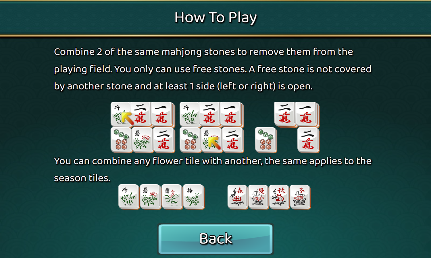Mahjong Tower Game How To Play Screenshot.