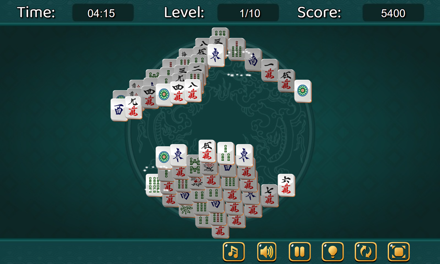 Mahjong Tower Game Level Play Screenshot.