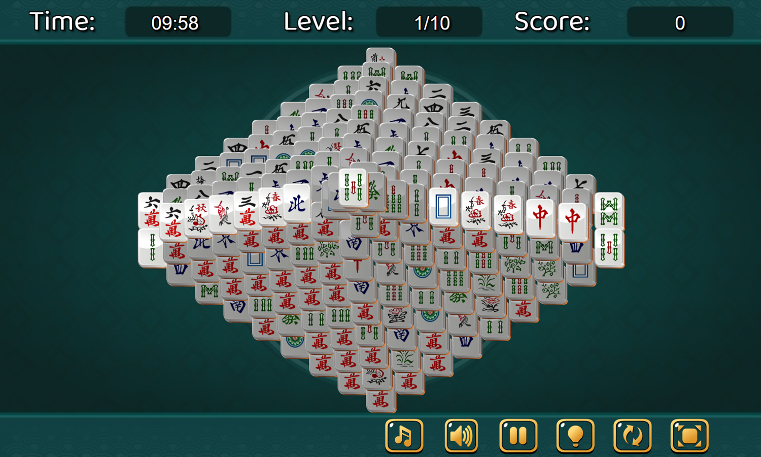 Mahjong Tower Game Level Start Screenshot.