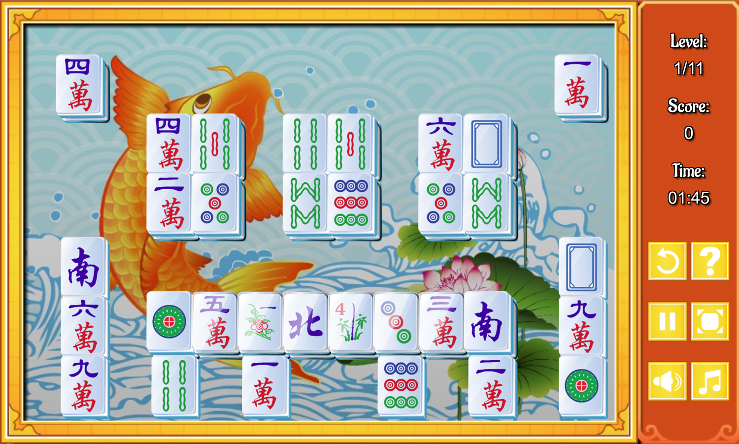 Mahjongg China Game Screenshot.