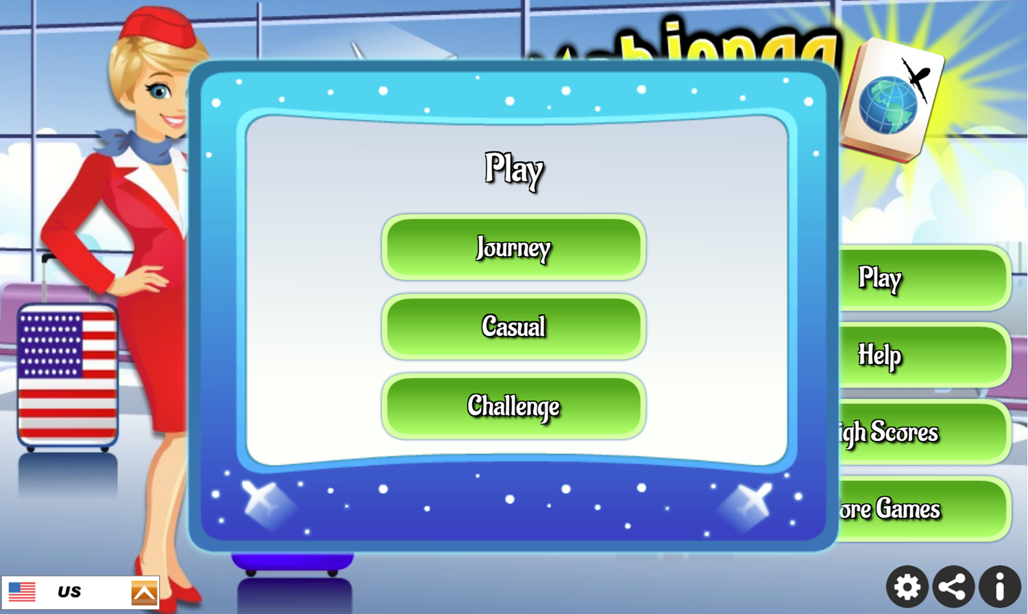 Mahjongg Journey Game Level Select Screenshot.