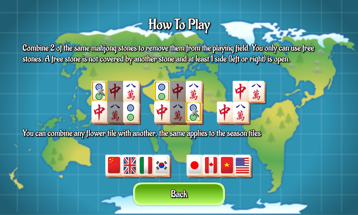 Mahjongg Journey Game How To Play Screenshot.