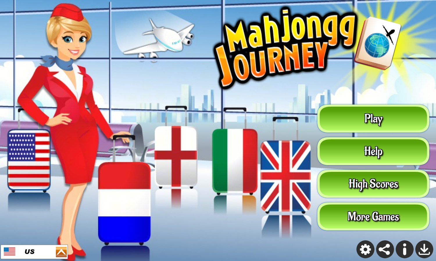 Mahjongg Journey Game Welcome Screen Screenshot.