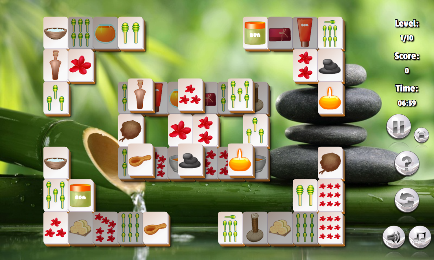 Mahjongg Relax Game Level Start Screenshot.