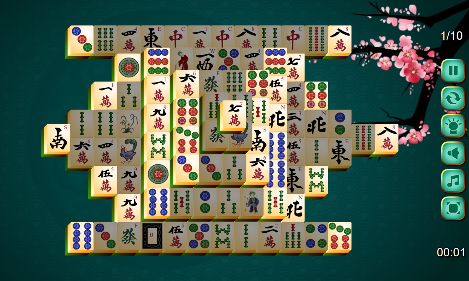 Majong Game Start Screenshot.