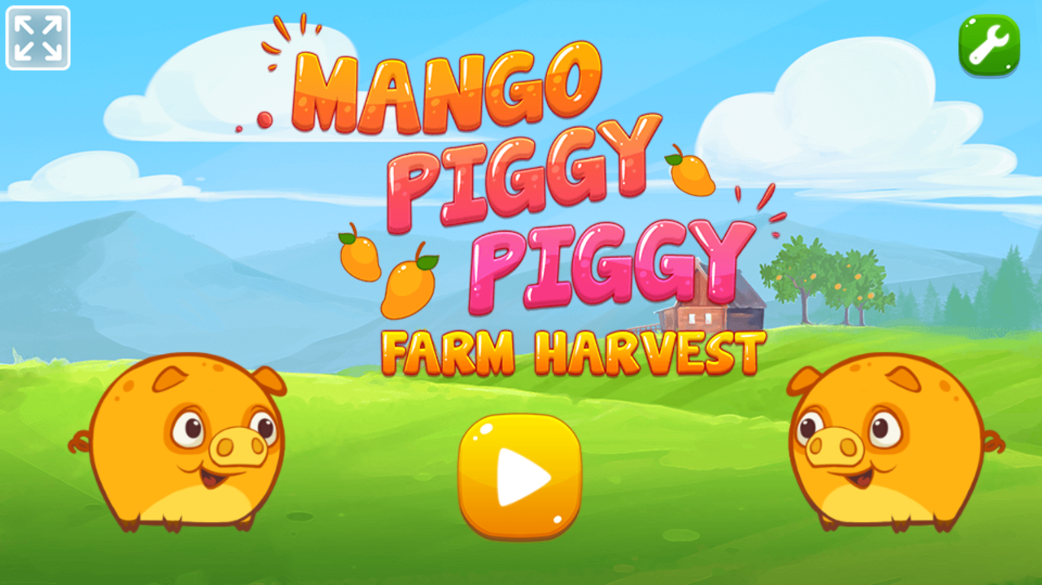 Mango Piggy Piggy Farm Harvest Game Welcome Screen Screenshot.