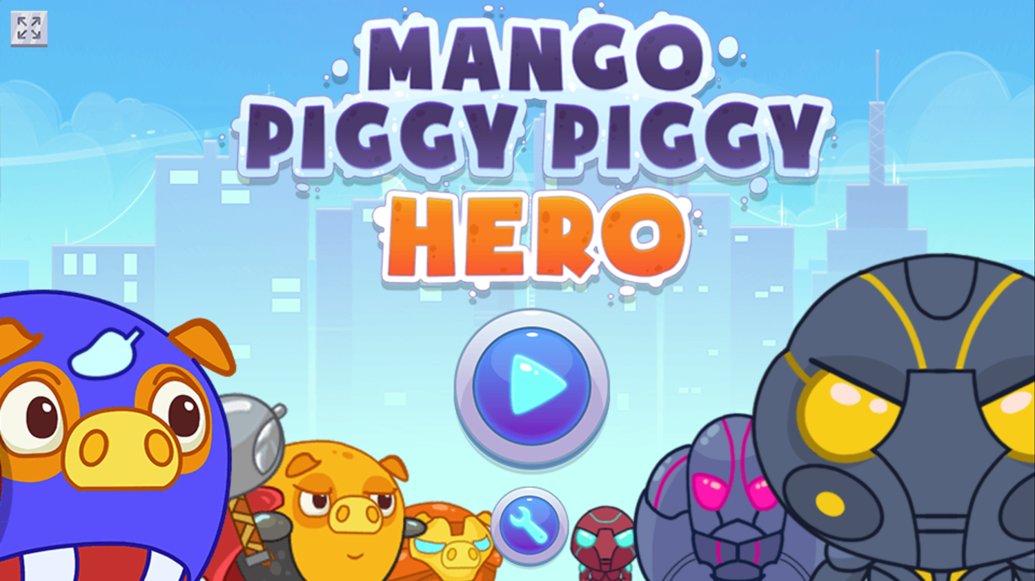 Mango Piggy Piggy Hero Game Welcome Screen Screenshot.