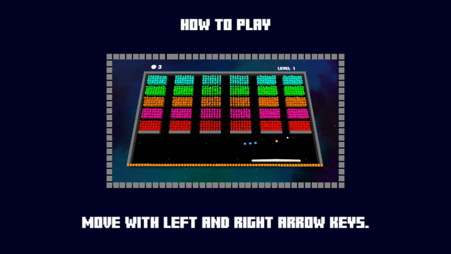 Many Bricks Block 3D Game Controls Screenshot.