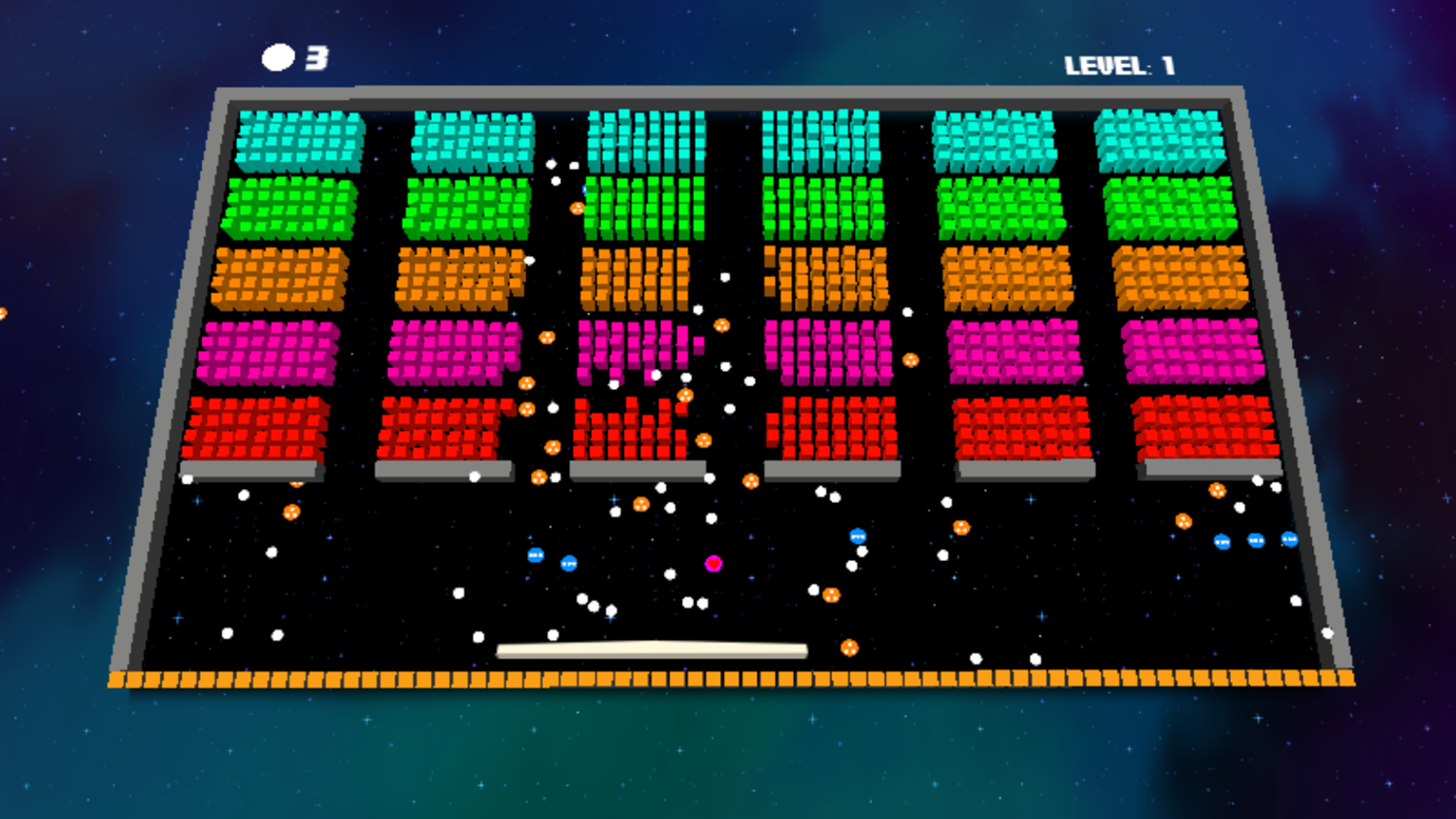 Many Bricks Block 3D Game Level Play Screenshot.