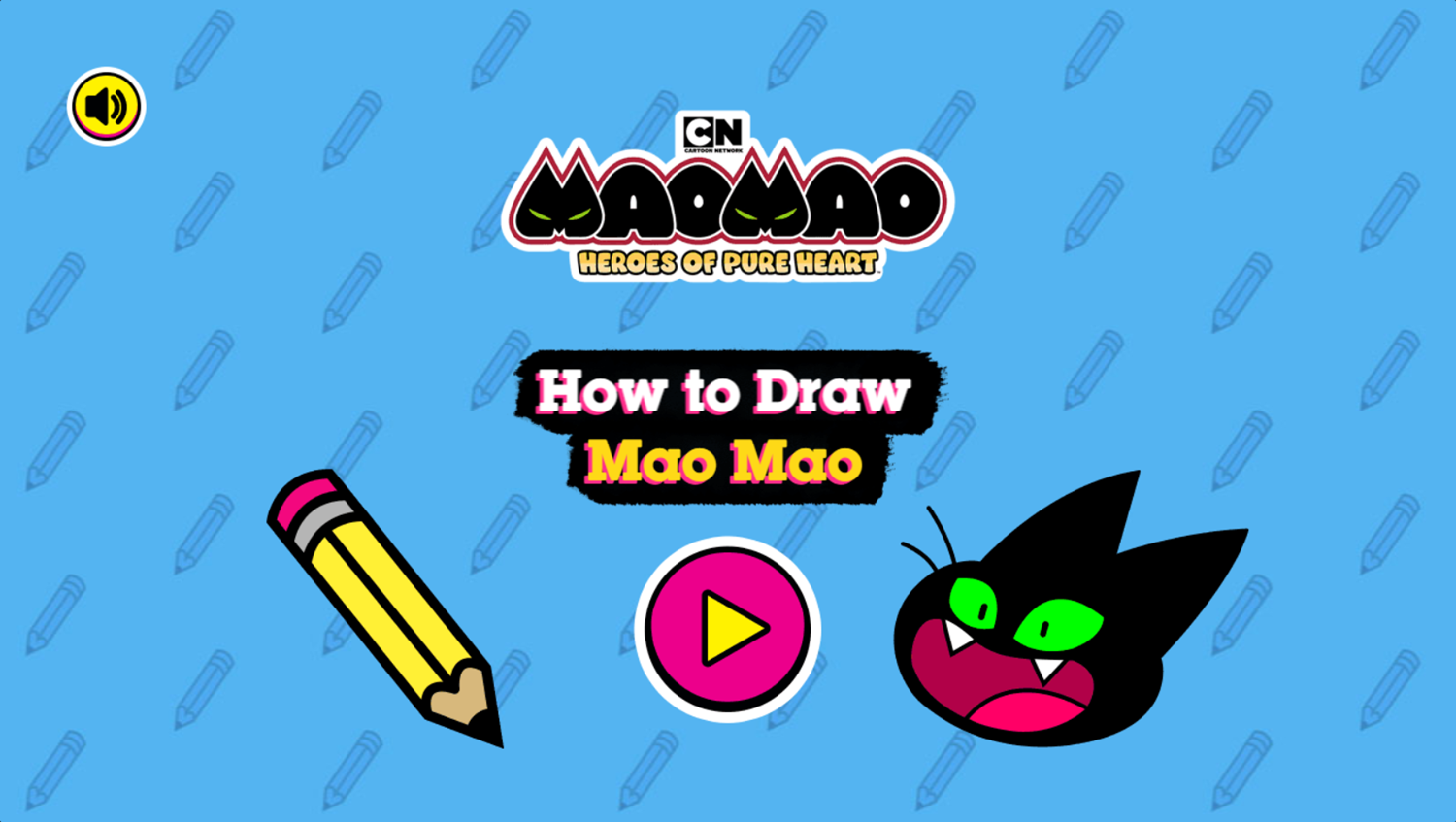 Mao Mao How to Draw Mao Mao Game Welcome Screen Screenshot.