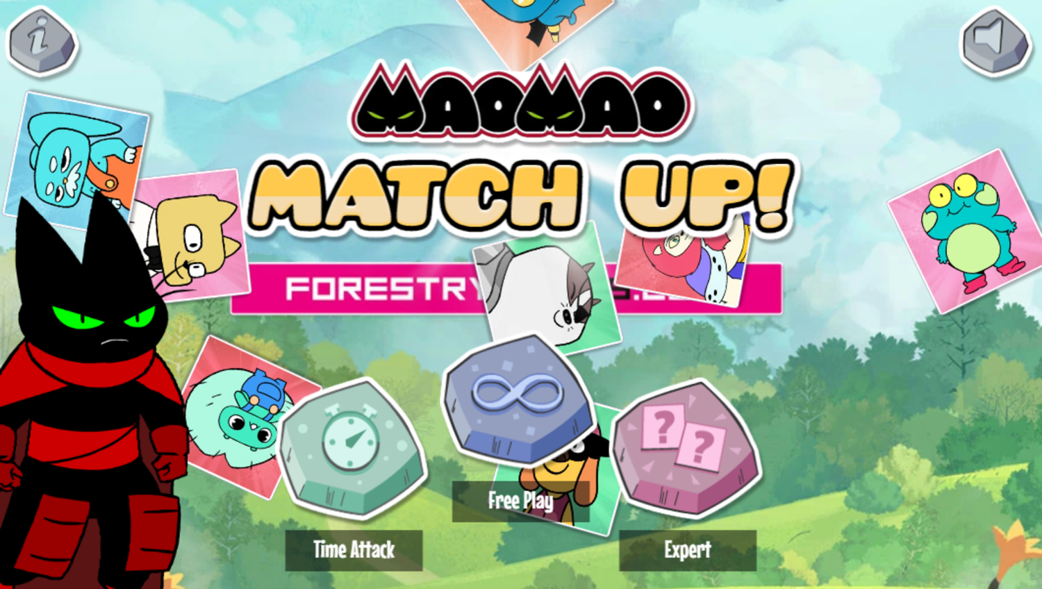 Mao Mao Match Up Game Welcome Screen Screenshot.