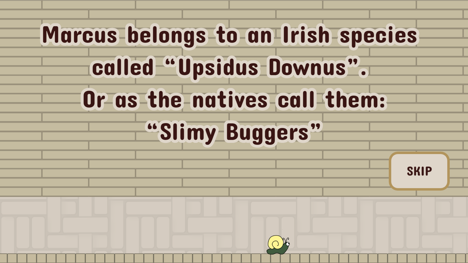 Marcus O'Snail Game Story Screen Screenshot.