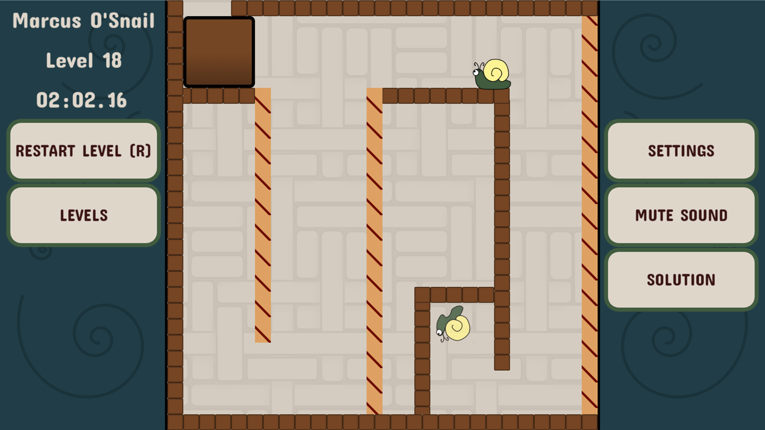 Marcus O'Snail Game Level Solution Screen Screenshot.
