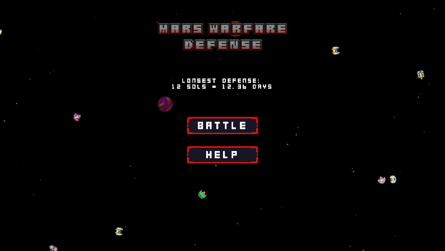 Mars Warfare High Score Screenshot.