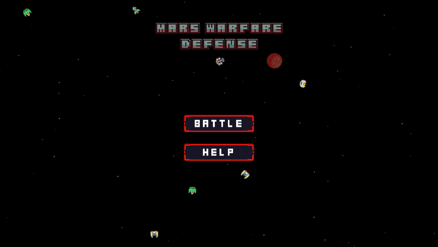 Mars Warfare Welcome Screen Screenshot.