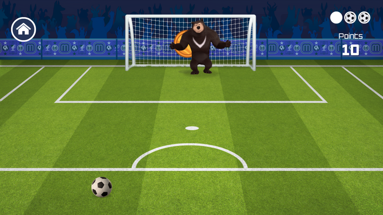 Masha and the Bear Football Game Play Screenshot.