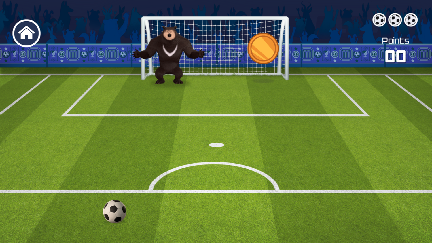 Masha and the Bear Football Game Start Screenshot.