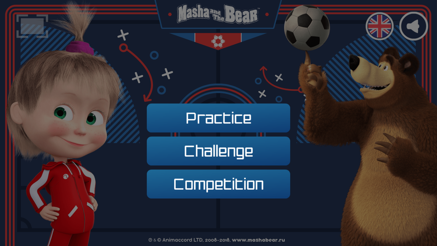 Masha and the Bear Football Game Select Mode Screenshot.