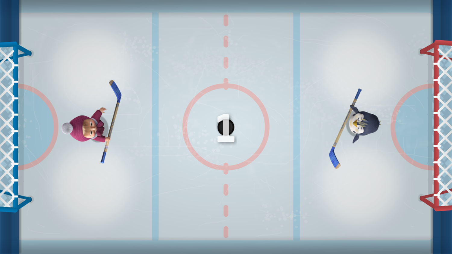 Masha and the Bear Hockey Game Start Screenshot.