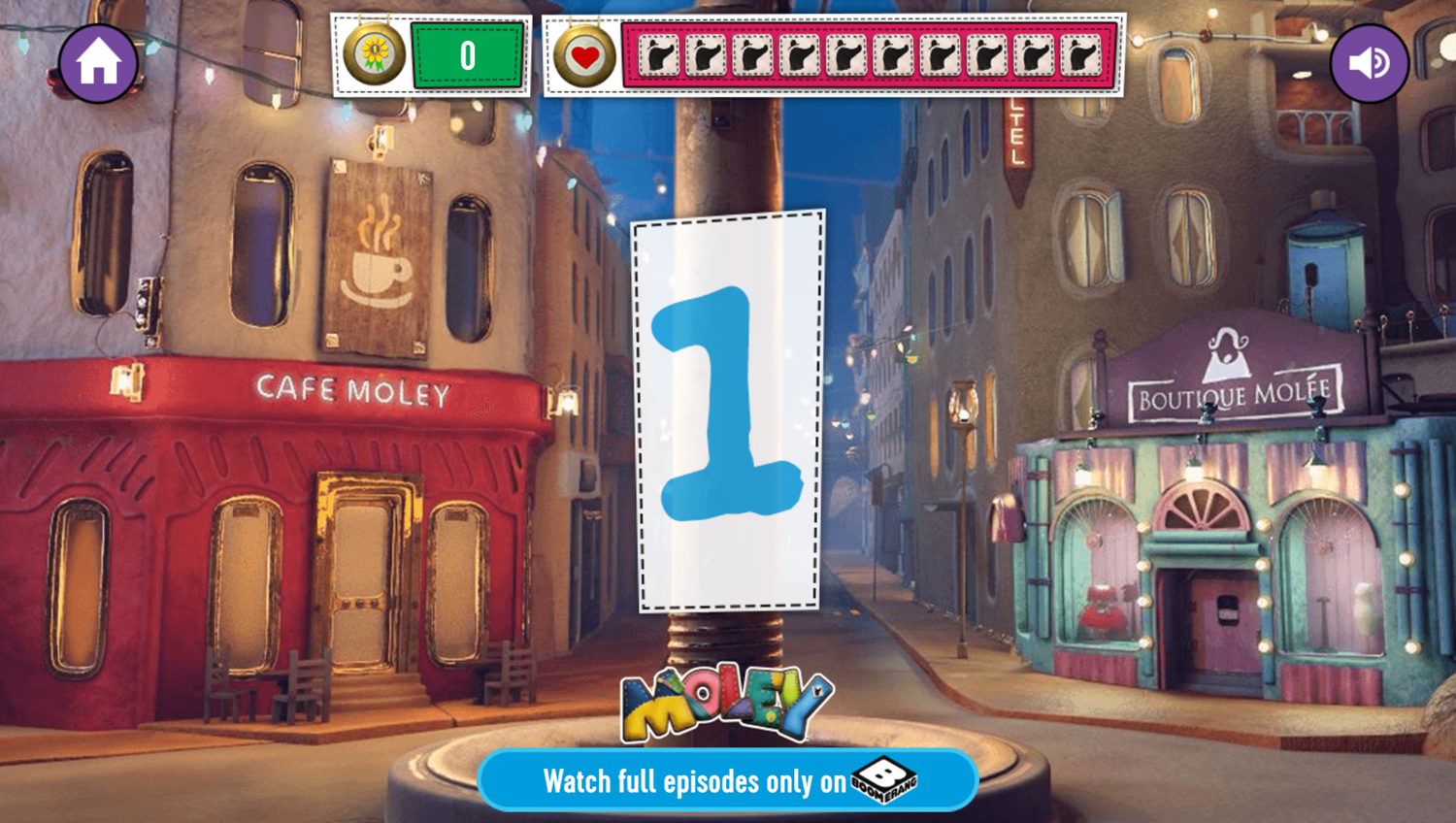 Master Moley Mole Catcher Game Start Screenshot.