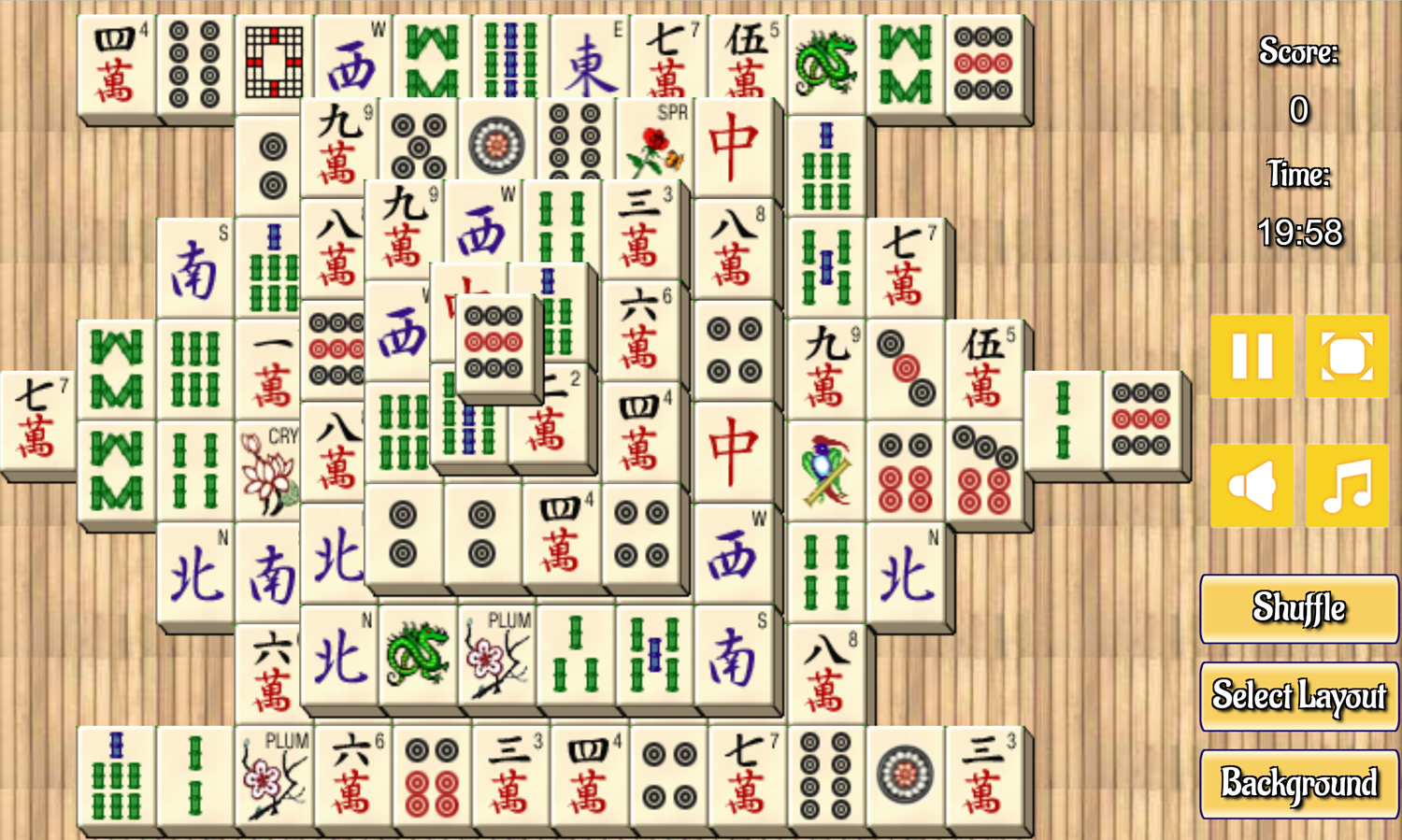 Master Qwan's Mahjongg Game Screenshot.