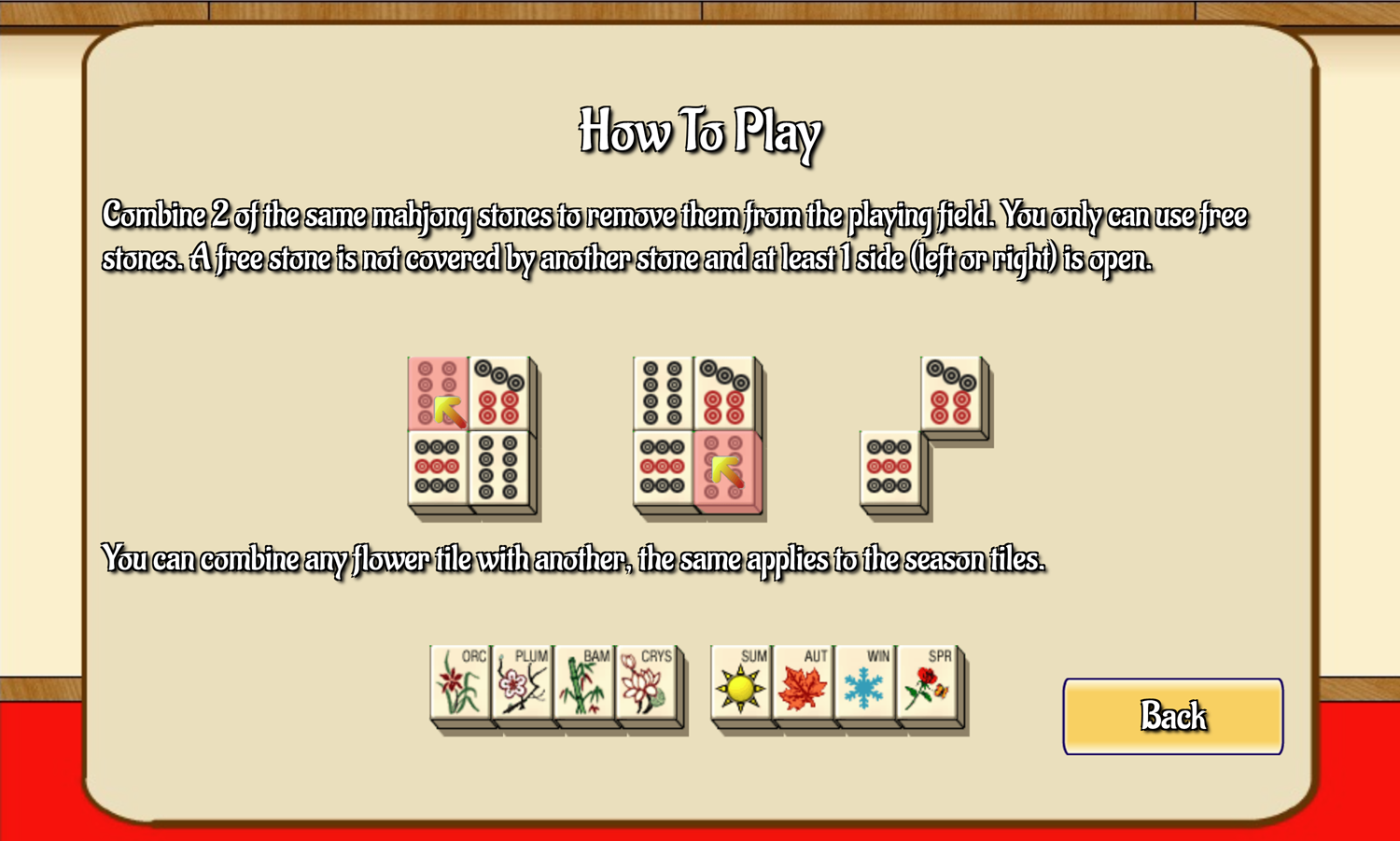 Master Qwan's Mahjongg Game How to Play Screen Screenshot.