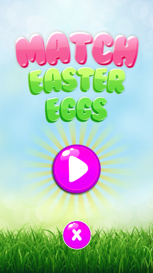 Match Easter Eggs Game Welcome Screen Screenshot.