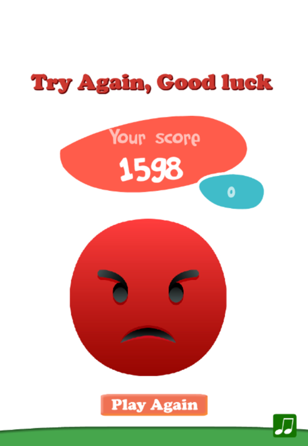 Match Emoji Game Over Screenshot.