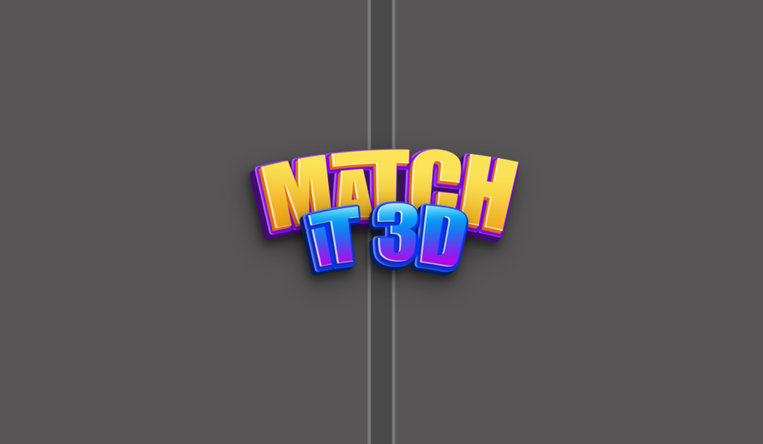 Match It 3D Game Welcome Screen Screenshot.