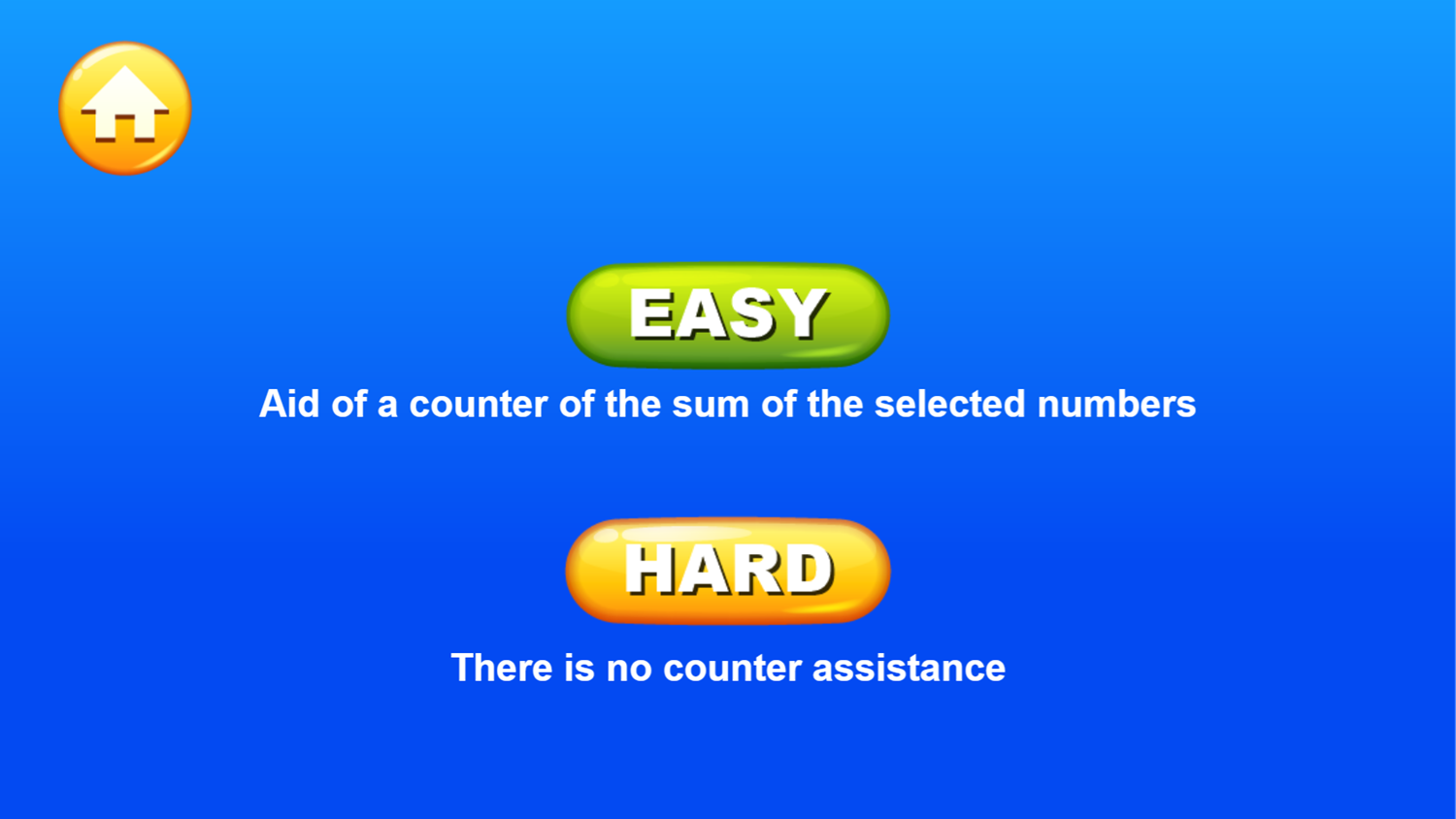Math Balls Game Select Game Mode Screenshot.