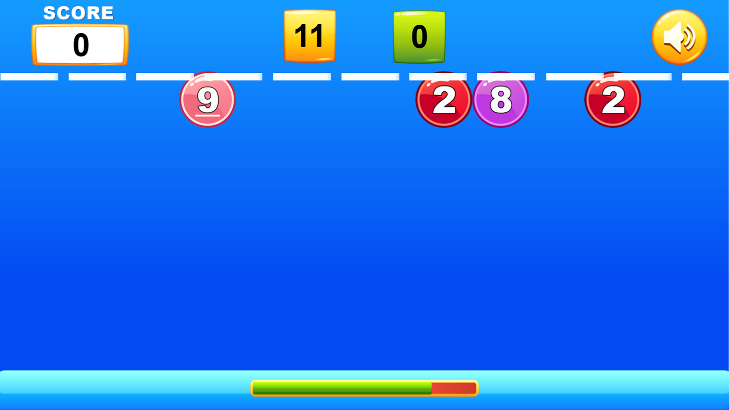Math Balls Game Start Screenshot.