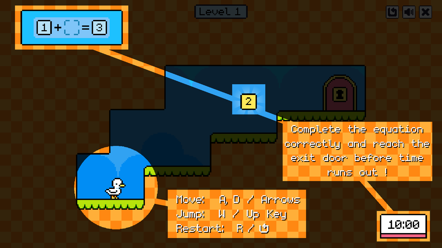 Math Duck Game How To Play Screenshot.