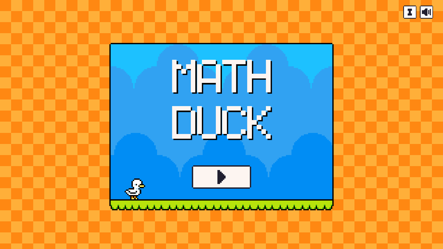 Math Duck Game Welcome Screen Screenshot.
