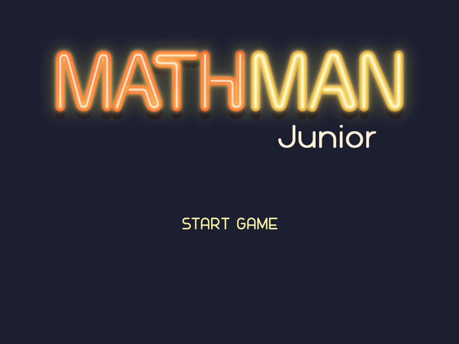 Math Man Jr Game Welcome Screen Screenshot.