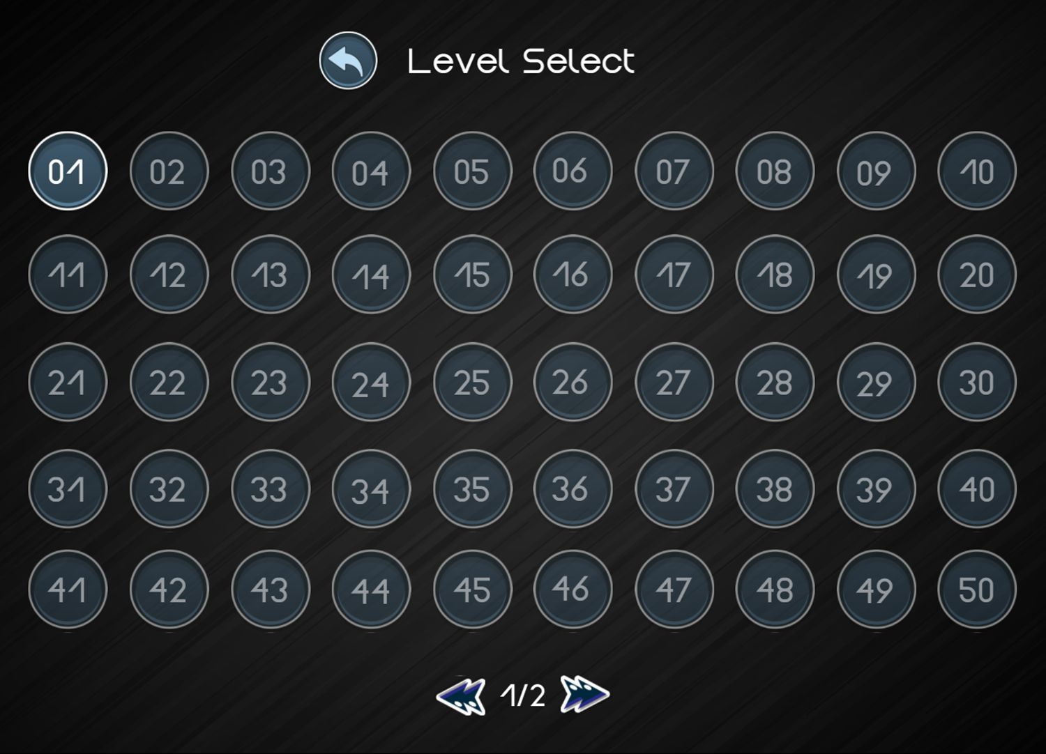 Math Matchsticks Game Level Select Screenshot.