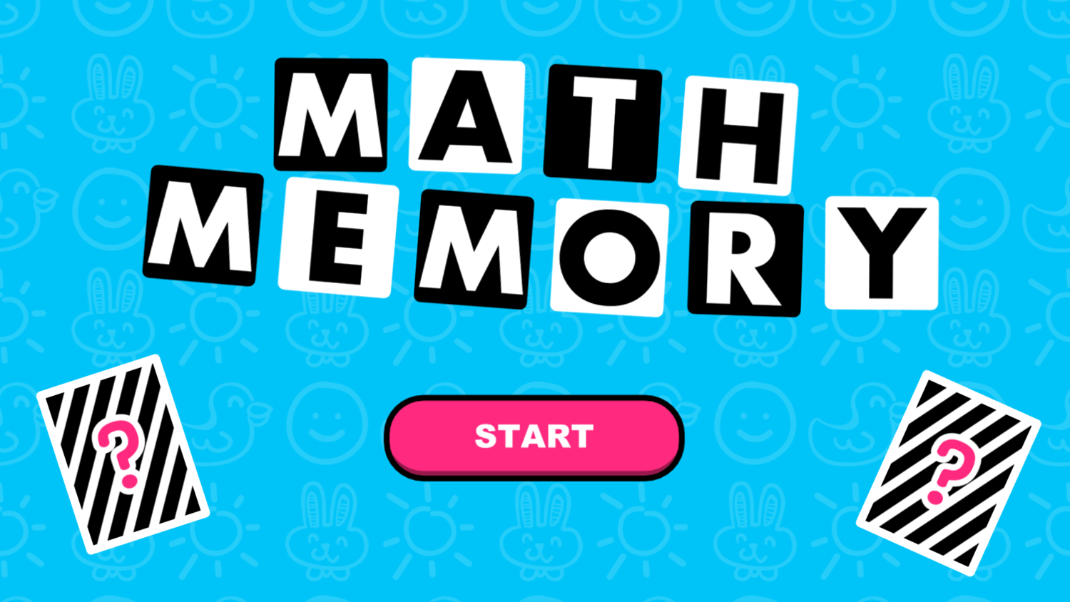 Math Memory Game Welcome Screen Screenshot.