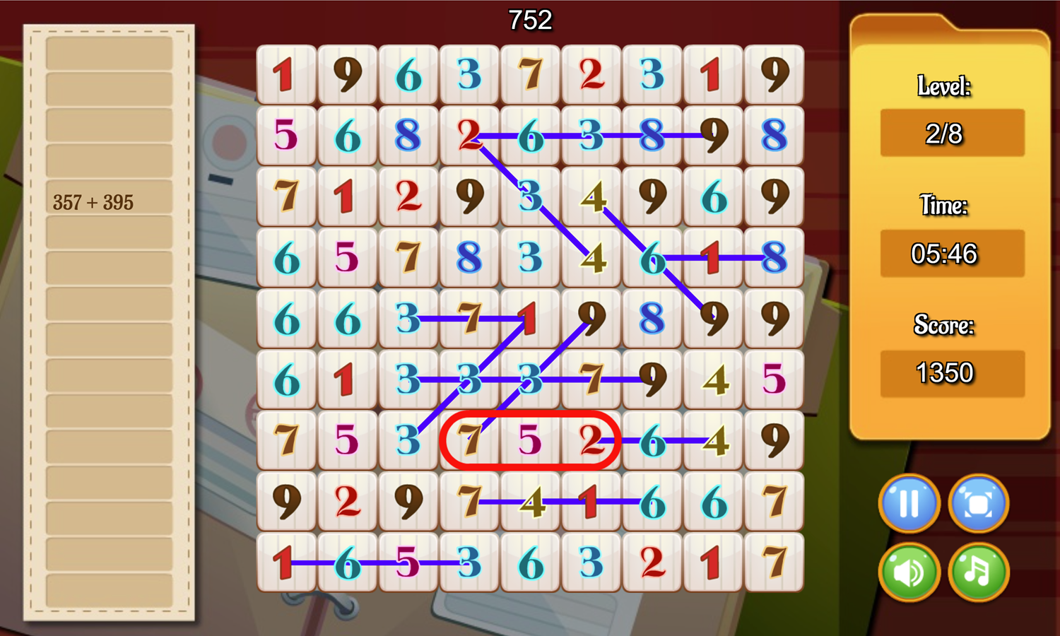 Math Search Gameplay Screenshot.