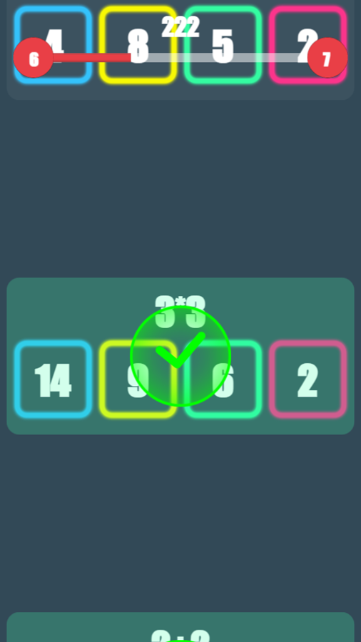 Math Tiles Game Progress Screenshot.