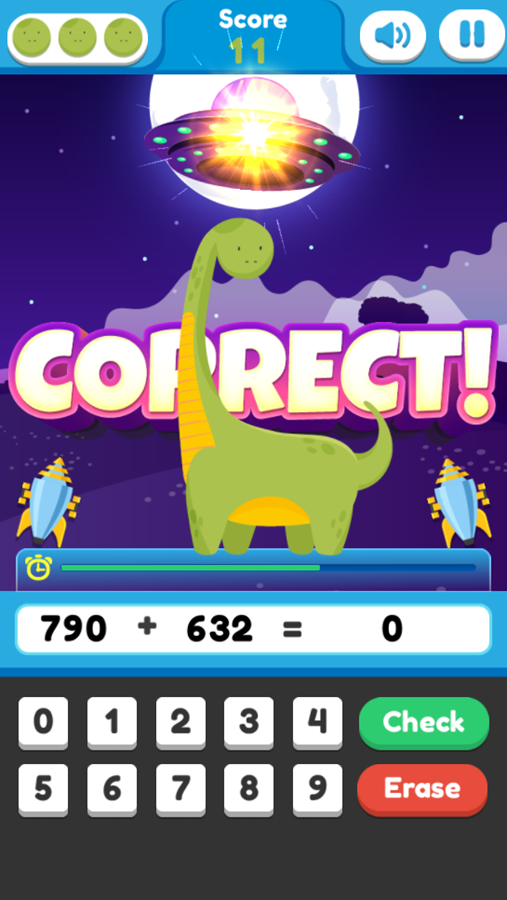 Math With Dino Game Play Screenshot.