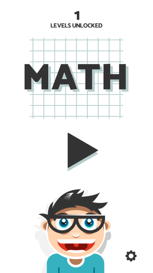 Math Game Welcome Screen Screenshot.