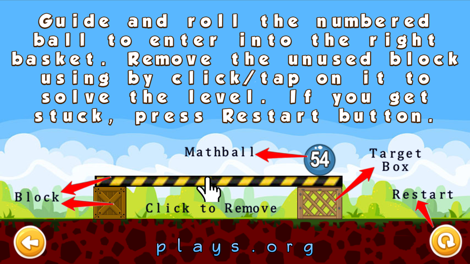 Mathball Roll Instructions Screenshots.