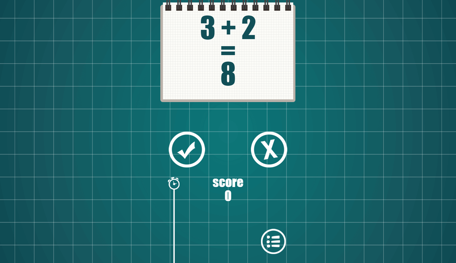 Maths True or False Game Start Screenshot.