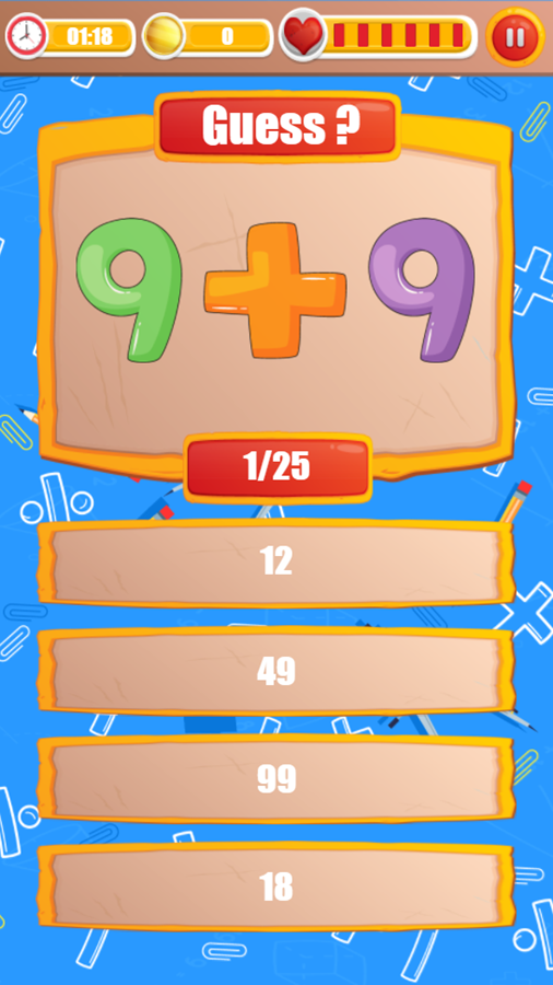 MathTime Game Question Screenshot.