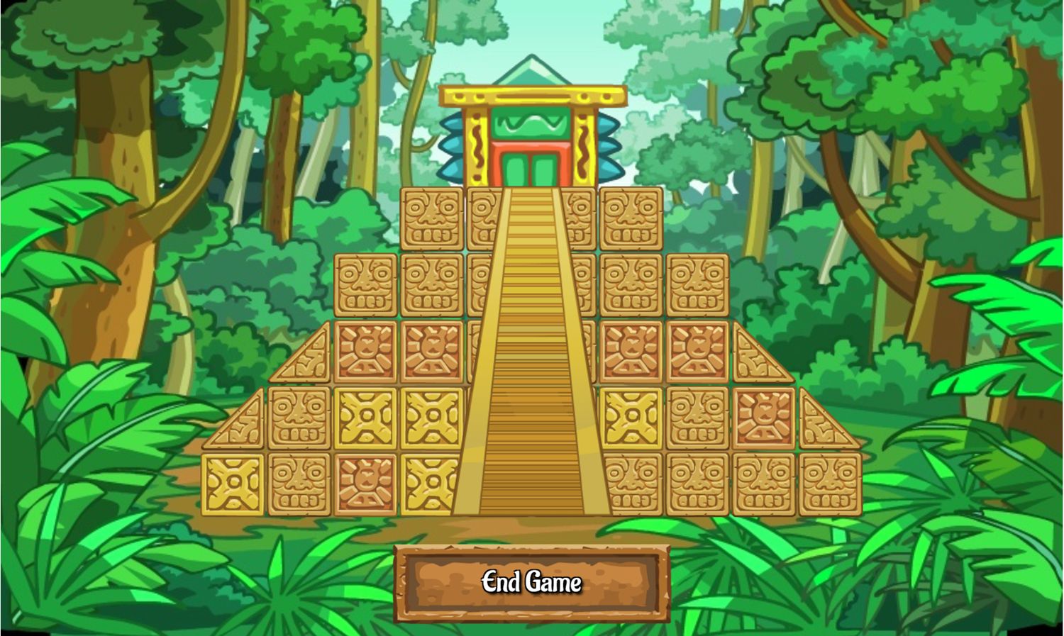 Maya Pyramid Solitaire Game Pyramid Built Screenshot.