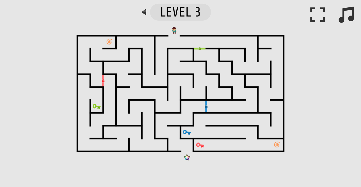 Mazes and Keys Game Screenshot.