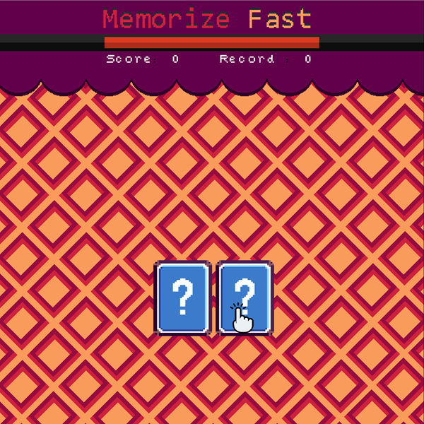 Memorize Fast Game Welcome Screen Screenshot.