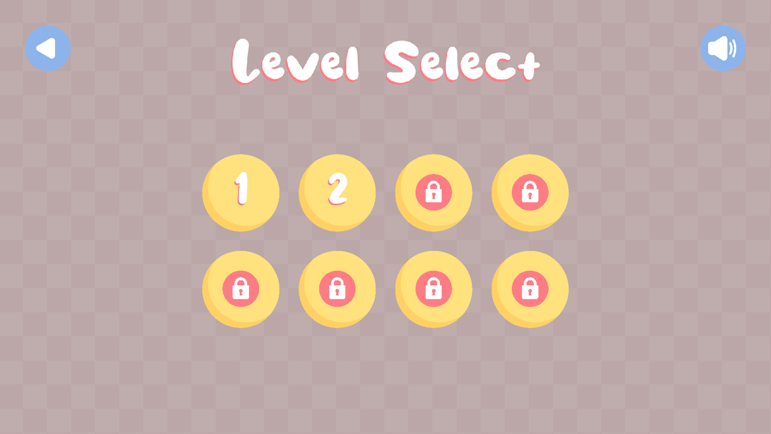 Memory Emoji Game Level Select Screenshot.